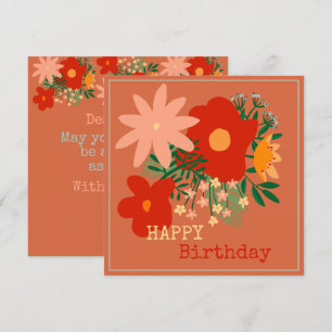 FELIZ Tarjeta de bienvenida de cumpleaños flor ori