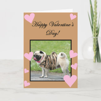 Feliz tarjeta de bienvenida de San Valentín Pug