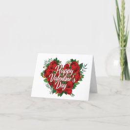 Feliz tarjeta de corazón de Rosa floral de San Val