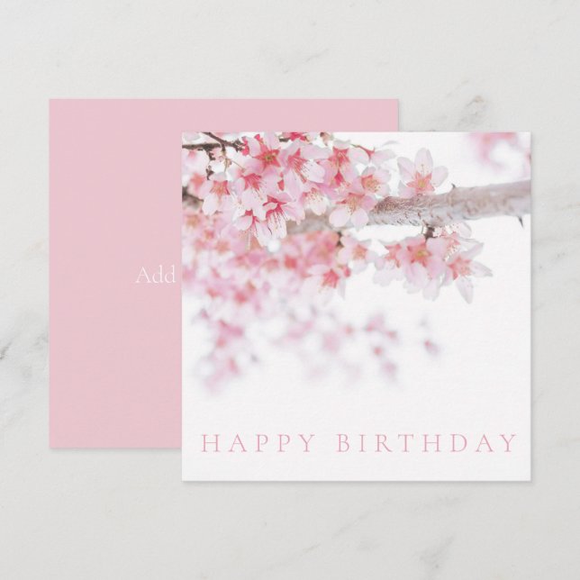 FELIZ TARJETA DE CUMPLEAÑOS: CHERRY BLOSSOMS (Anverso / Reverso)
