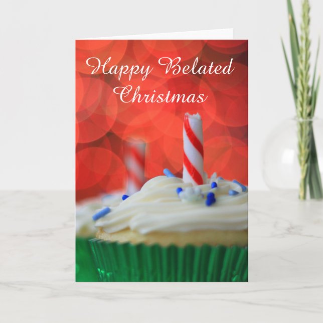 Feliz tarjeta de cupcakes para Navidades Belgas (Anverso)