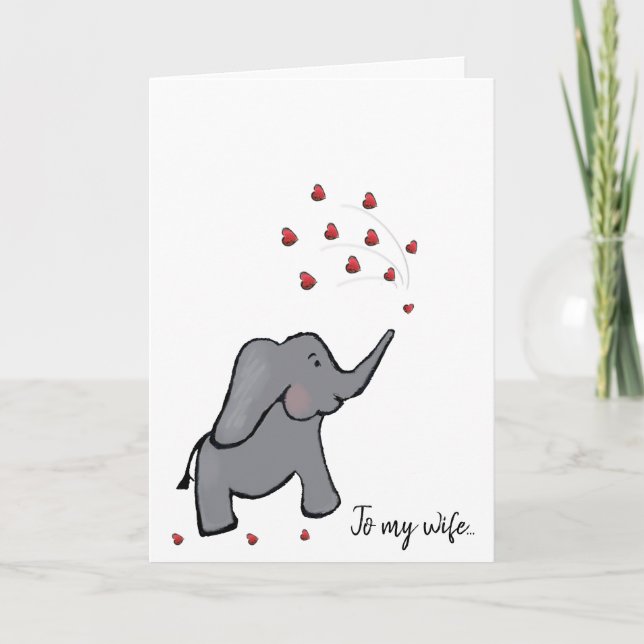 Feliz tarjeta de elefante de la esposa de San Vale (Anverso)