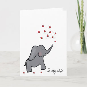 Feliz tarjeta de elefante de la esposa de San Vale