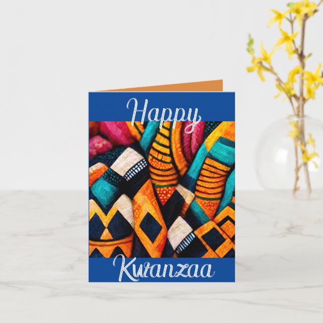 Feliz tarjeta de felicitación de Kwanzaa (flor amarilla)