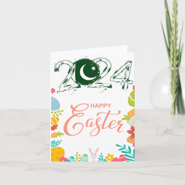 Feliz Tarjeta de felicitación de Pascua 2024 "Paki (Anverso)