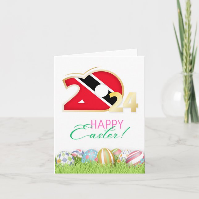 Feliz Tarjeta de felicitación de Pascua 2024 "Trin (Anverso)