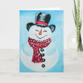 Feliz tarjeta de felicitación de Snowman