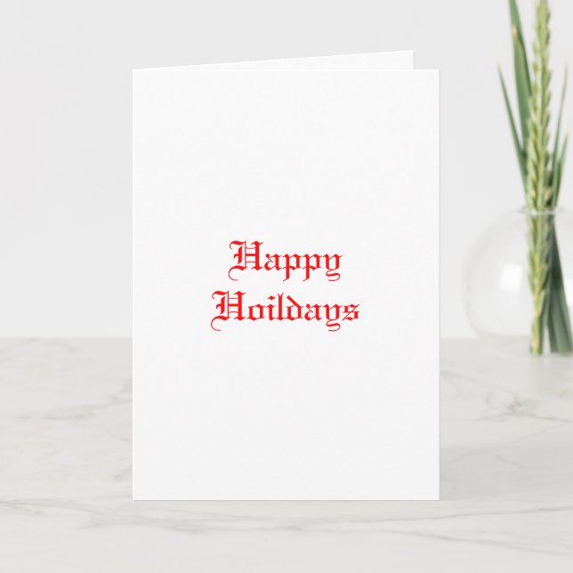 Feliz tarjeta de felicitación de vacaciones. (Anverso)
