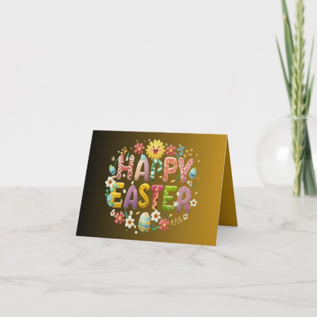 Feliz Tarjeta de felicitación divertida de Pascua (Anverso)