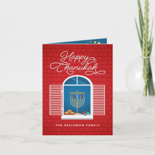 FELIZ Tarjeta de felicitación HANUKKAH Menorah Dre