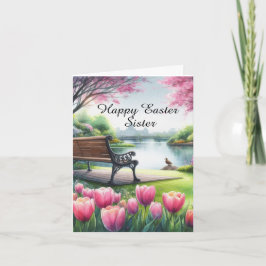 Feliz Tarjeta de felicitación plegada de hermana d