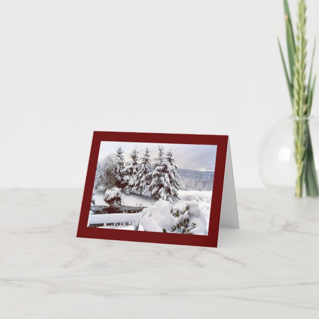 feliz tarjeta de felicitación plegada de Navidad (Anverso)