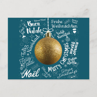 Feliz tarjeta de felicitaciones navideñas del mund