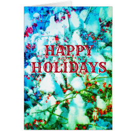 FELIZ TARJETA DE FESTIVOS VACACIONES ROJAS BERRIES