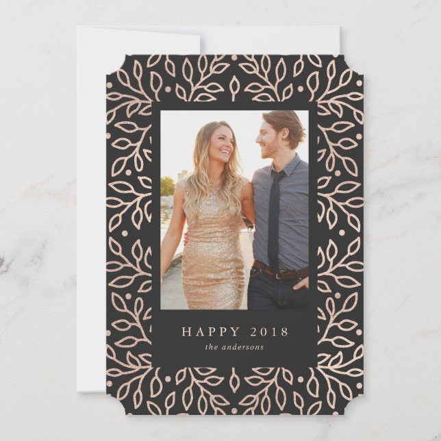 Feliz tarjeta de foto de Año Nuevo 2018 (Anverso)