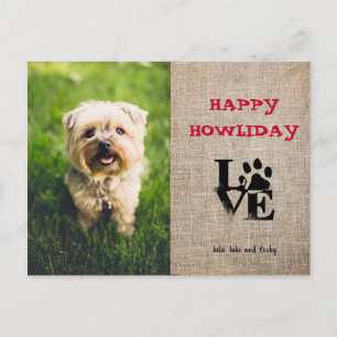 Feliz Tarjeta de Foto de Perro Amante de Howliday 