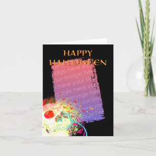 feliz tarjeta de fotos de Halloween: cráneo hi-fi 