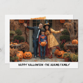 Feliz tarjeta de fotos de la familia de Halloween,