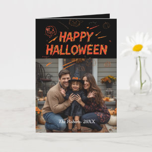 Feliz tarjeta de Halloween, foto de la familia Hal