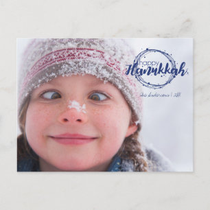 Feliz Tarjeta de Hanukkah con Burbujas de Nieve Co