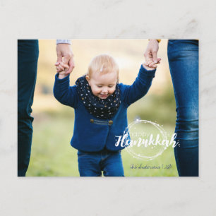 Feliz Tarjeta de Hanukkah con Burbujas de Nieve Co