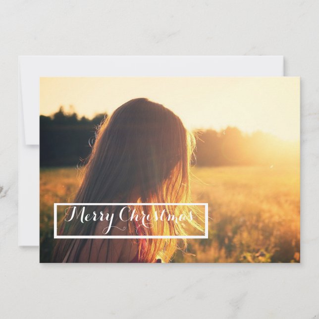 feliz tarjeta de la puesta del sol de navidad (Anverso)