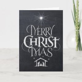 Feliz tarjeta de la tiza del navidad del Mas de