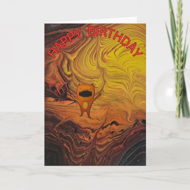 FELIZ TARJETA DE MONSTRUO DE CUMPLEAÑOS DIARIO DIB (Anverso)