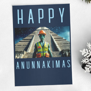 Feliz Tarjeta de Navidad Anunnakimas Alien Piramid