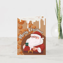 Feliz tarjeta de Navidad con cookies, alegría navi