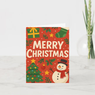 Feliz tarjeta de Navidad con Snowman