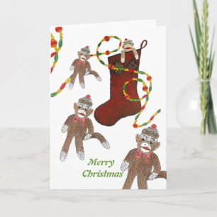 Feliz tarjeta de Navidad del mono