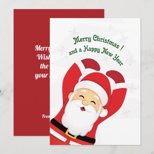 Feliz tarjeta de Navidades de Santa Personalizado  (Anverso / Reverso)