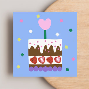 FELIZ Tarjeta de nota plana de cumpleaños