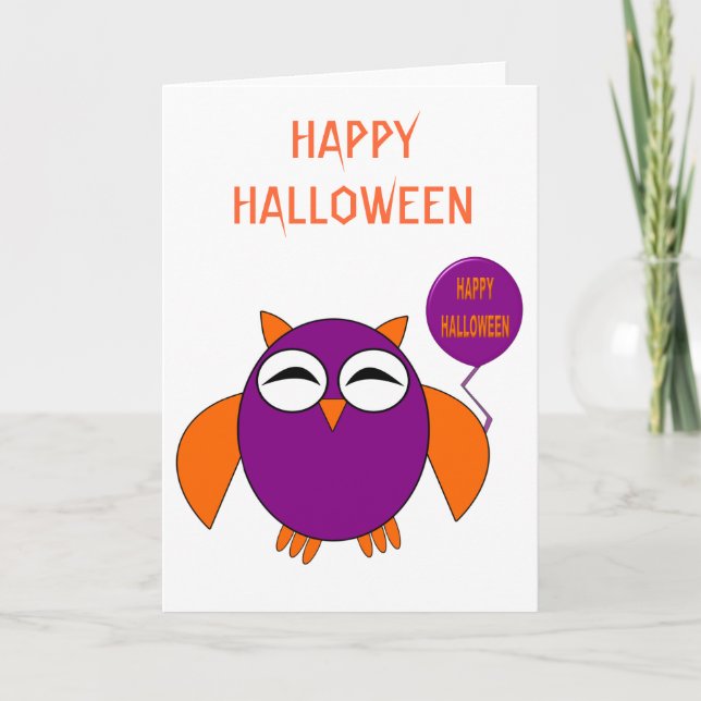 Feliz tarjeta de Personalizado de búho Fiesta de H (Anverso)