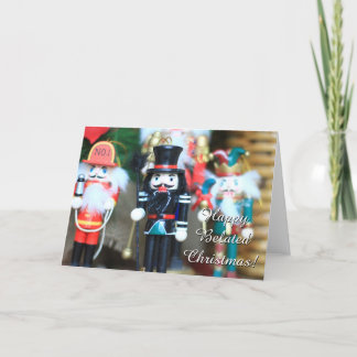 Feliz tarjeta de petardos de Navidades Bellados