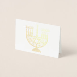 FELIZ Tarjeta de Relieve metalizado dorado HANUKKA
