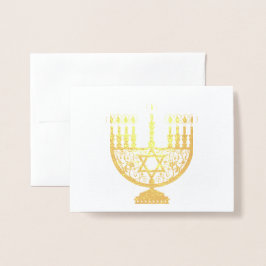 FELIZ Tarjeta de Relieve metalizado dorado HANUKKA