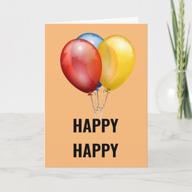 FELIZ TARJETA DE REUNIÓN DE BALONES DE CUMPLEAÑOS (Anverso)