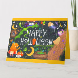 Feliz tarjeta de saludo de Fiesta de Halloween