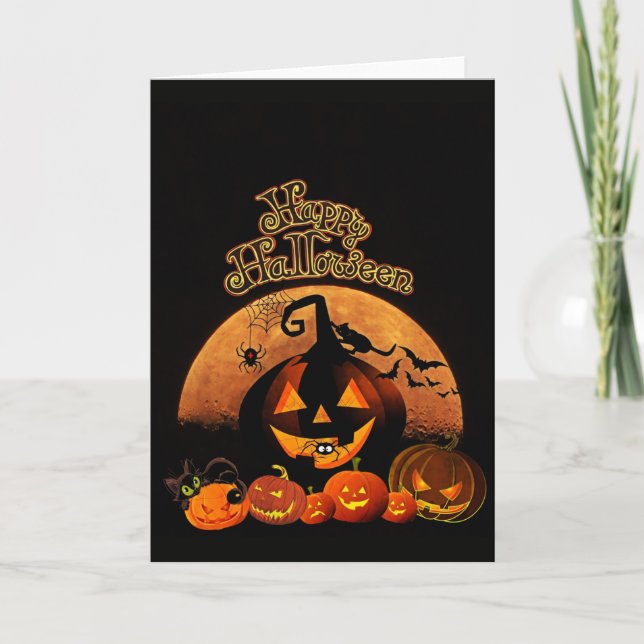 Feliz tarjeta de saludo de Halloween (Anverso)