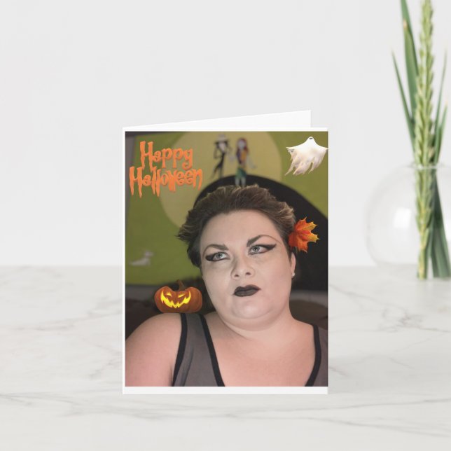 Feliz tarjeta de saludo de Halloween (Anverso)