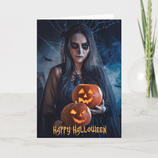 Feliz tarjeta de saludo de Halloween (Anverso)