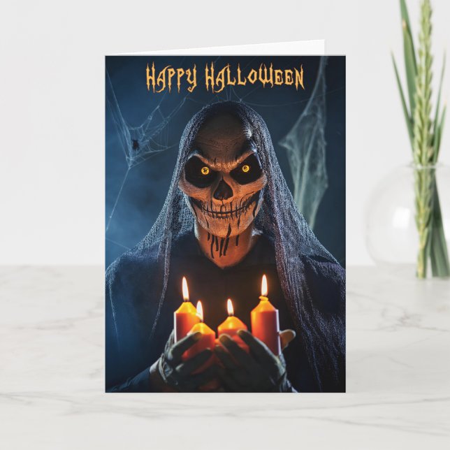 Feliz tarjeta de saludo de Halloween (Anverso)