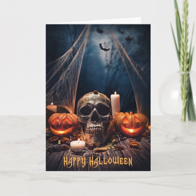 Feliz tarjeta de saludo de Halloween (Anverso)