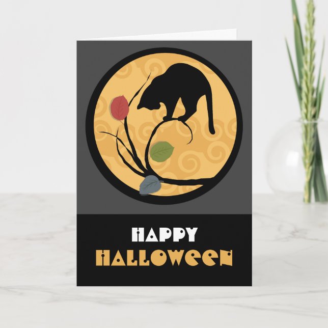 Feliz tarjeta de saludo de Halloween (Anverso)