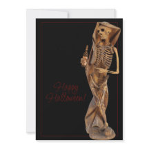 Feliz tarjeta de saludo de Halloween con muerte y