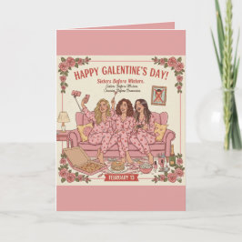 Feliz tarjeta de saludo del día de Galentine