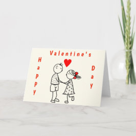 Feliz tarjeta de San Valentín con pareja romántica