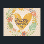 Feliz tarjeta de San Valentín en colores brillante<br><div class="desc">Feliz Día de San Valentín con colores brillantes. Elegante tarjeta de invitación floral romántica en vector © y ® Bigstock® - Todos los derechos reservados.</div>